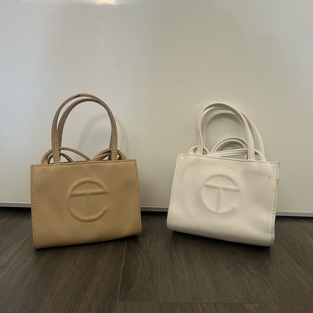 Cream and White Telfar Bags